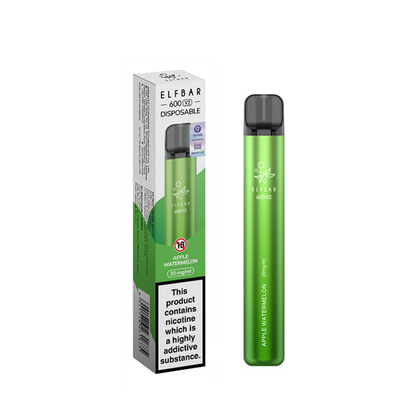 20mg ELF Bar 600 V2 Disposable Vaping Device 600 Puffs - www.justgovape.co.uk