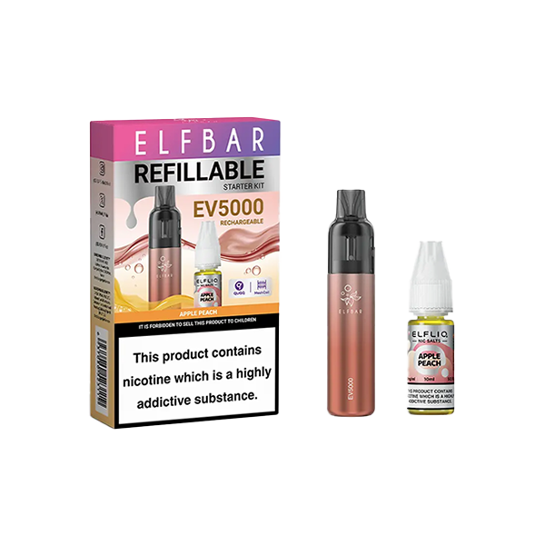 Elf Bar EV5000 Disposable Pod Kit + 20mg ElfLiq Salt - www.justgovape.co.uk