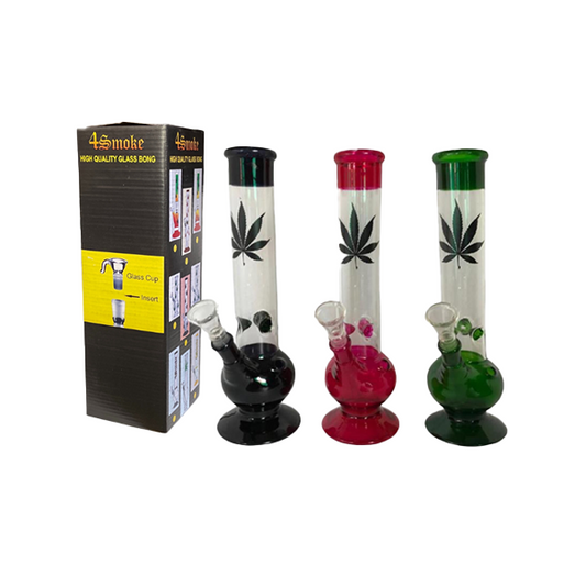 12" 4Smoke Mixed Design Glass Bong -GB86 - GS1089 - www.justgovape.co.uk