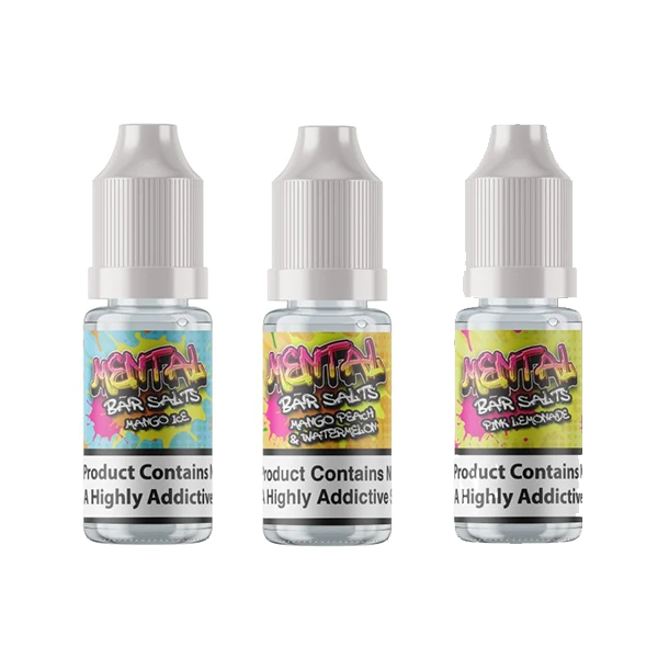 10mg Mental Bar Salts By Signature Vapours 10ml Nic Salt (50VG/50PG) (BUY 1 GET 1 FREE) - www.justgovape.co.uk