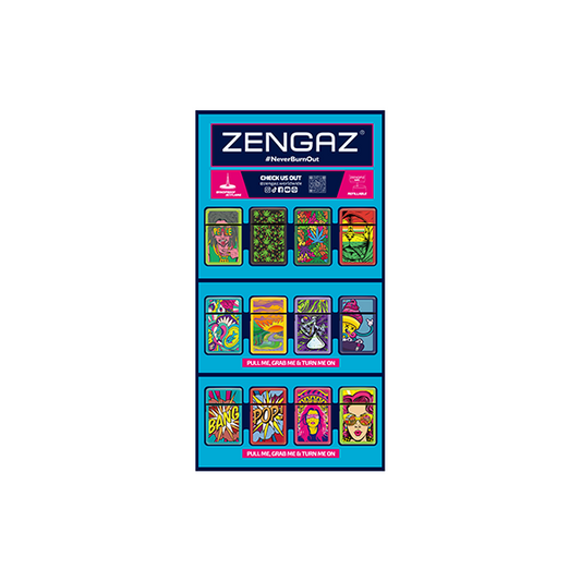 Zengaz Cube ZL-30 Chip Set (UK-S4) - Jet Flame Lighters Bundle + 48 Lighters with Cube display stand - www.justgovape.co.uk