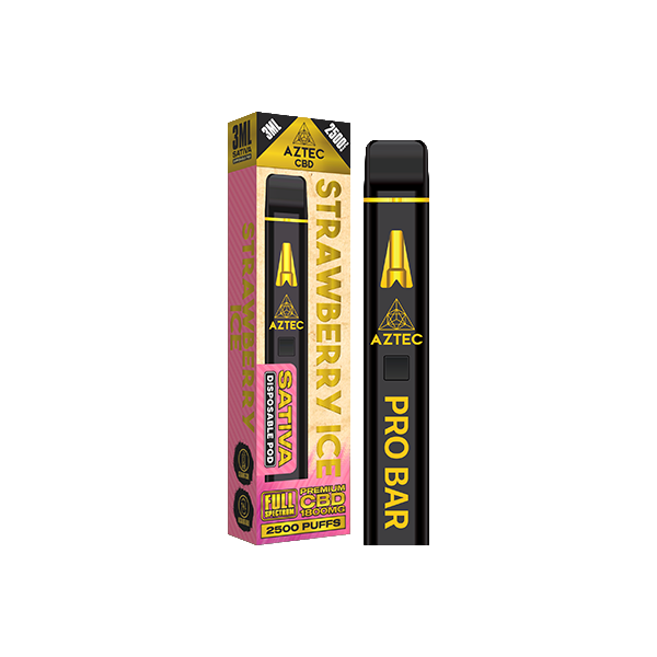 Aztec CBD 1800mg Pro Bar CBD Disposable Vape Device 2500 Puffs - www.justgovape.co.uk