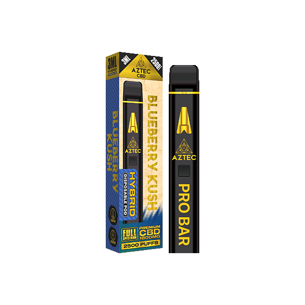 Aztec CBD 1800mg Pro Bar CBD Disposable Vape Device 2500 Puffs - www.justgovape.co.uk