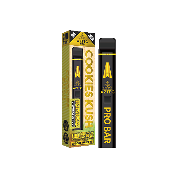 Aztec CBD 1800mg Pro Bar CBD Disposable Vape Device 2500 Puffs - www.justgovape.co.uk