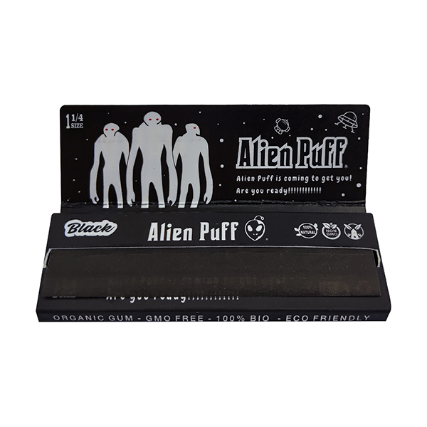 Alien Puff 1 1/4 Size Black Rolling Papers 25 Booklets (HP2125) - www.justgovape.co.uk