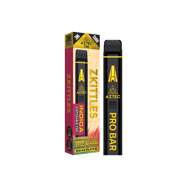 Aztec CBD 1800mg Pro Bar CBD Disposable Vape Device 2500 Puffs - www.justgovape.co.uk