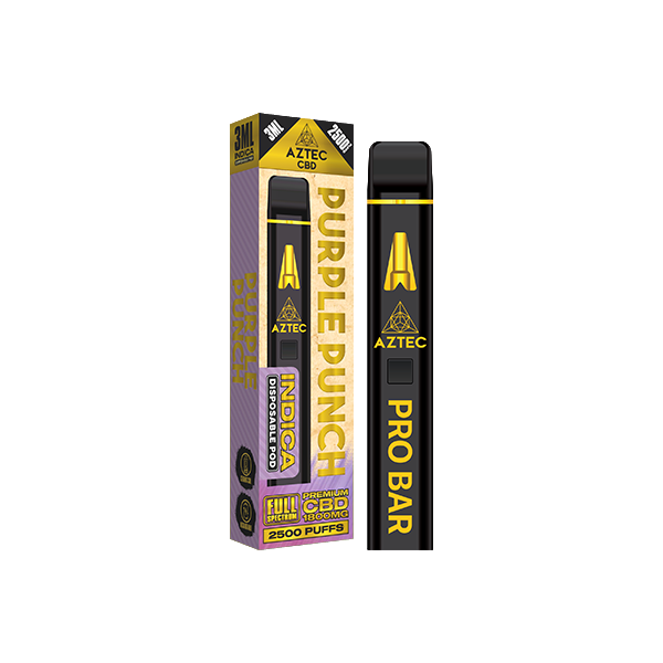 Aztec CBD 1800mg Pro Bar CBD Disposable Vape Device 2500 Puffs - www.justgovape.co.uk