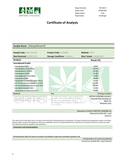 Hempura 250mg CBD Broad Spectrum Oil with terpenes - 10ml - www.justgovape.co.uk