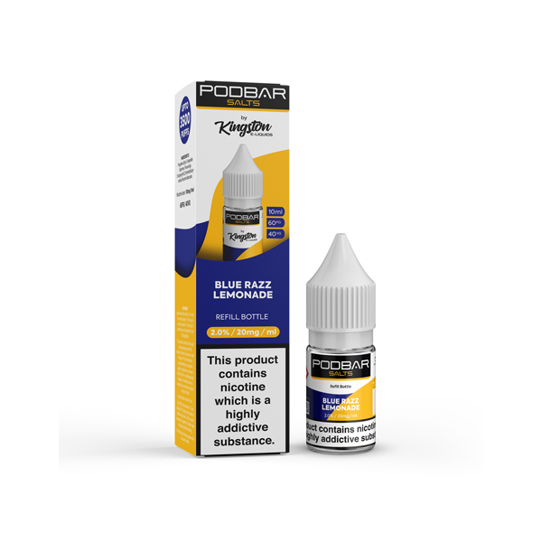 20mg Podbar Salts by Kingston 10ml Refill Nic Salts (60VG/40PG) - www.justgovape.co.uk