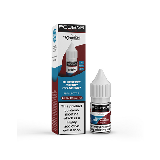 20mg Podbar Salts by Kingston 10ml Refill Nic Salts (60VG/40PG) - www.justgovape.co.uk