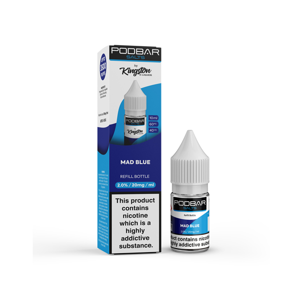 20mg Podbar Salts by Kingston 10ml Refill Nic Salts (60VG/40PG) - www.justgovape.co.uk