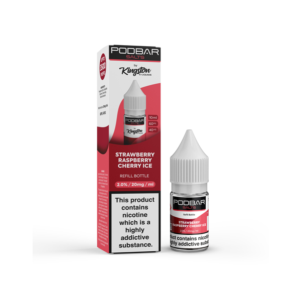 20mg Podbar Salts by Kingston 10ml Refill Nic Salts (60VG/40PG) - www.justgovape.co.uk