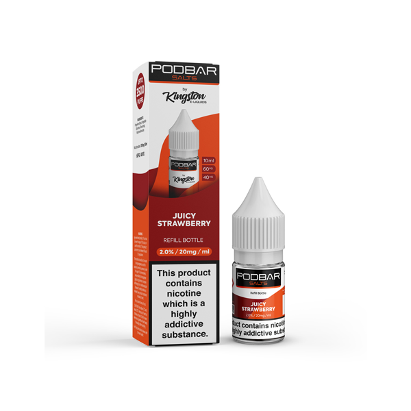 10mg Podbar Salts by Kingston 10ml Refill Nic Salts (60VG/40PG) - www.justgovape.co.uk