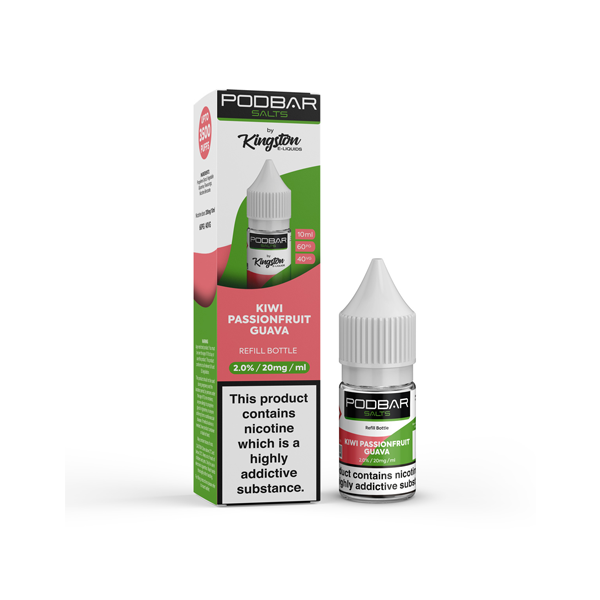 10mg Podbar Salts by Kingston 10ml Refill Nic Salts (60VG/40PG) - www.justgovape.co.uk