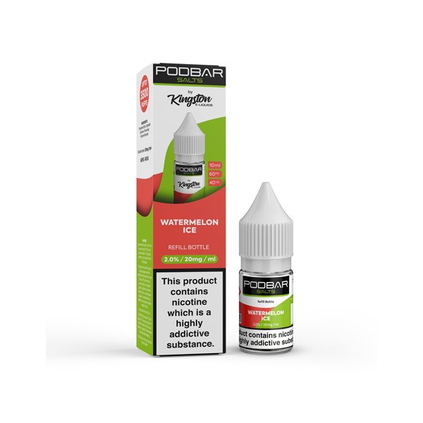 10mg Podbar Salts by Kingston 10ml Refill Nic Salts (60VG/40PG) - www.justgovape.co.uk