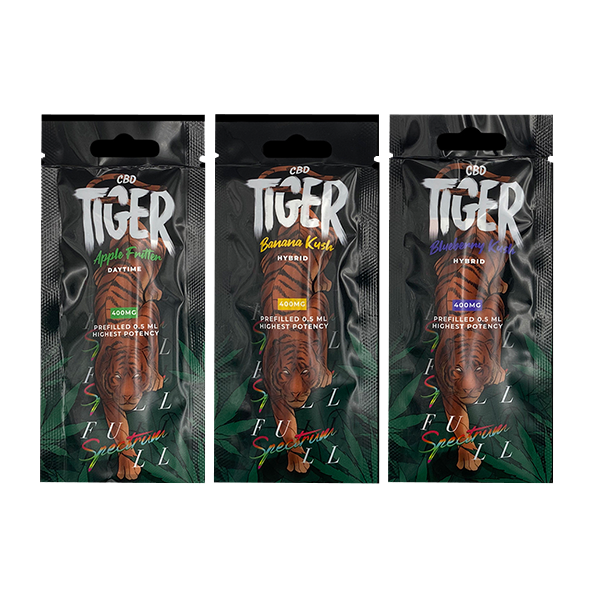 Tiger Vapes 400mg Full-Spectrum CBD Disposable Vape Device - www.justgovape.co.uk