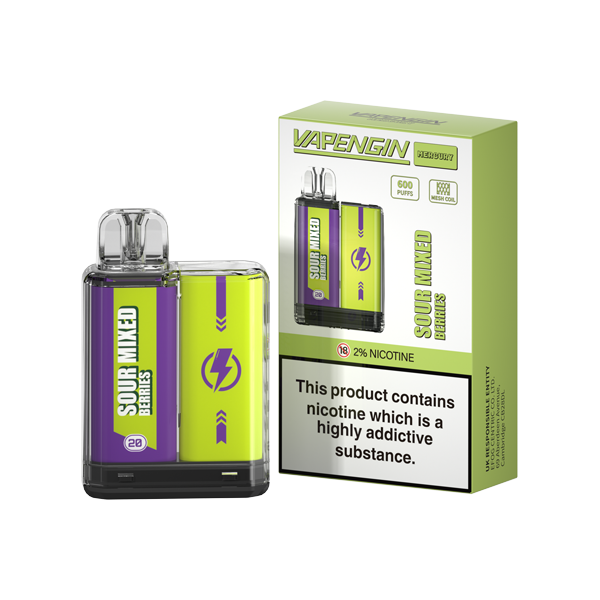 20mg Vapengin Mercury Disposable Vape Device 600 Puffs - www.justgovape.co.uk