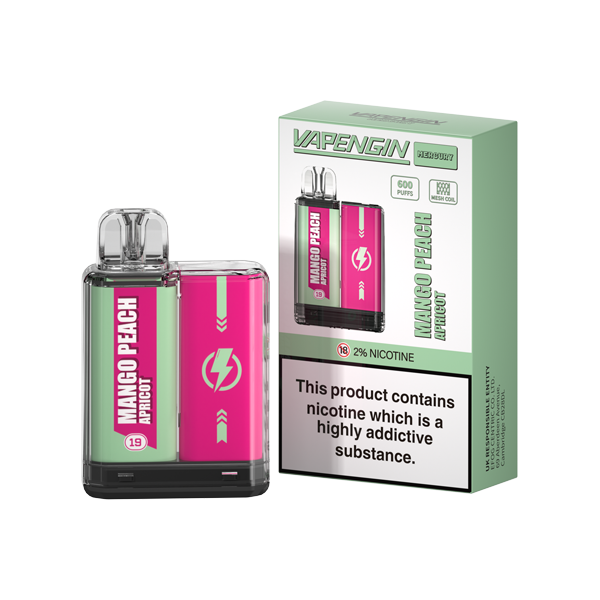 20mg Vapengin Mercury Disposable Vape Device 600 Puffs - www.justgovape.co.uk