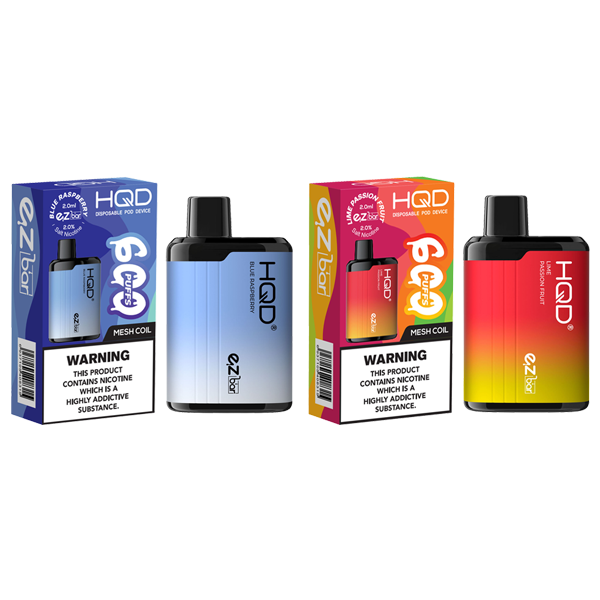 20mg HQD EZ Bar Disposable Vape Device 600 Puffs - www.justgovape.co.uk