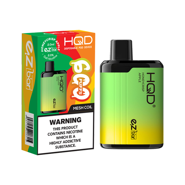 20mg HQD EZ Bar Disposable Vape Device 600 Puffs - www.justgovape.co.uk