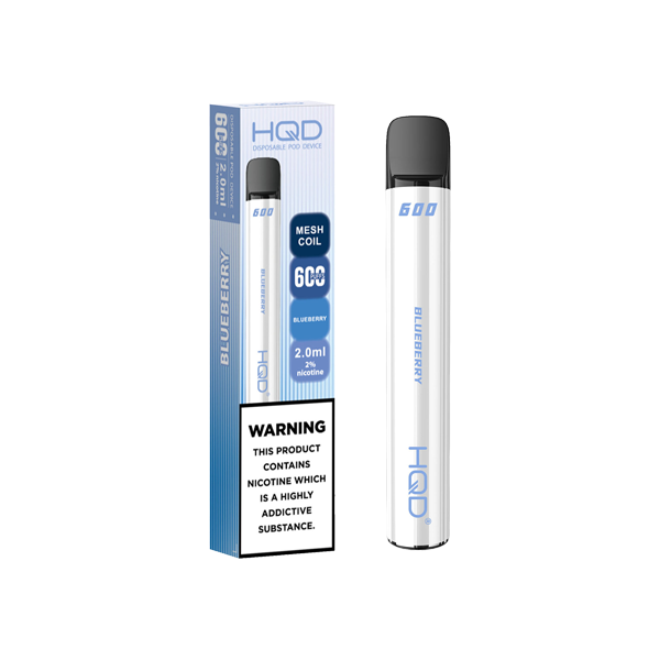 20mg HQD 600 Disposable Vape Device 600 Puffs - www.justgovape.co.uk