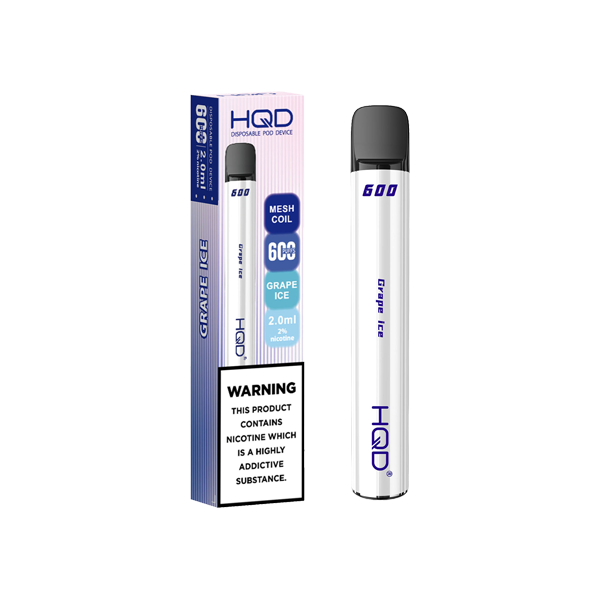 20mg HQD 600 Disposable Vape Device 600 Puffs - www.justgovape.co.uk