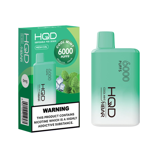 0mg HQD HBAR Disposable Vape Device 6000 Puffs - www.justgovape.co.uk