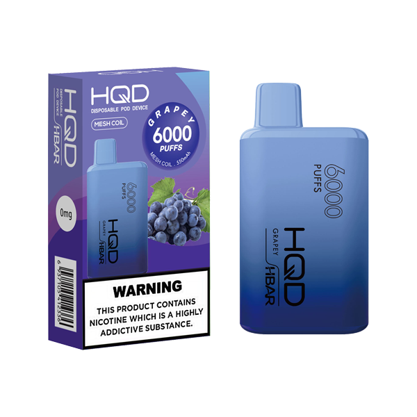 0mg HQD HBAR Disposable Vape Device 6000 Puffs - www.justgovape.co.uk