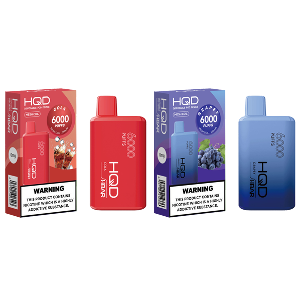 0mg HQD HBAR Disposable Vape Device 6000 Puffs - www.justgovape.co.uk