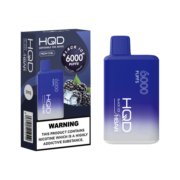 0mg HQD HBAR Disposable Vape Device 6000 Puffs - www.justgovape.co.uk