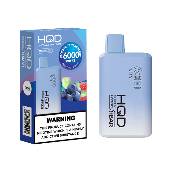 0mg HQD HBAR Disposable Vape Device 6000 Puffs - www.justgovape.co.uk