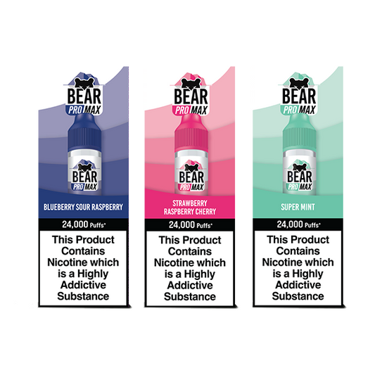 Bear Pro Max 75ml Longfill Bar Series includes 4X 20mg Salt Nic Shots - www.justgovape.co.uk