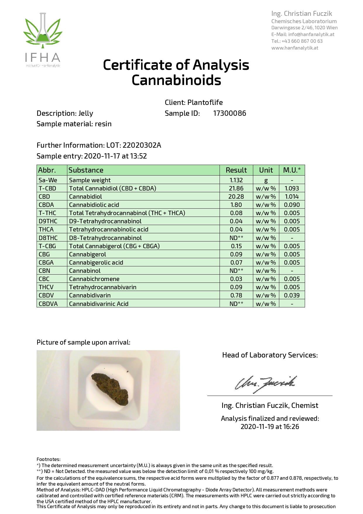 Plant Of Life Strains Jelly 22% CBD 1g - OG Kush - www.justgovape.co.uk