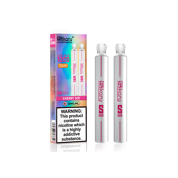 20mg Sikary S600 Twin Pack Disposable Vapes 1200 Puffs - www.justgovape.co.uk