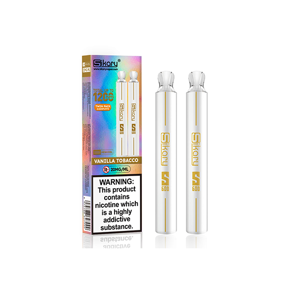 20mg Sikary S600 Twin Pack Disposable Vapes 1200 Puffs - www.justgovape.co.uk