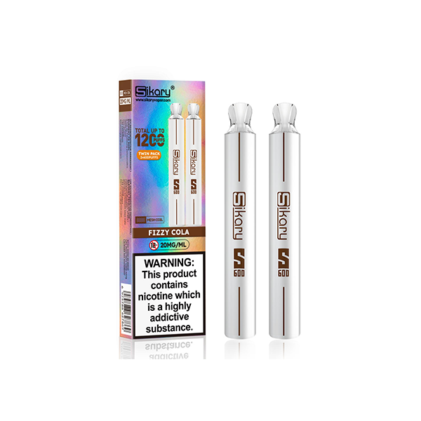 20mg Sikary S600 Twin Pack Disposable Vapes 1200 Puffs - www.justgovape.co.uk