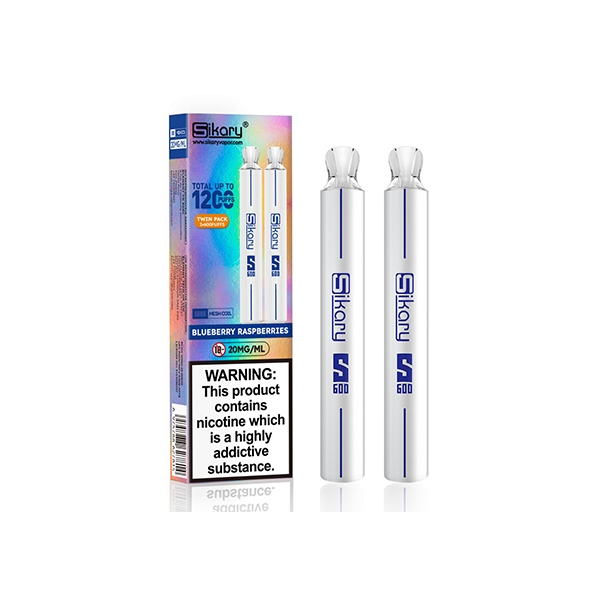 20mg Sikary S600 Twin Pack Disposable Vapes 1200 Puffs - www.justgovape.co.uk