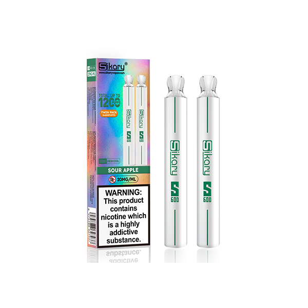 20mg Sikary S600 Twin Pack Disposable Vapes 1200 Puffs - www.justgovape.co.uk