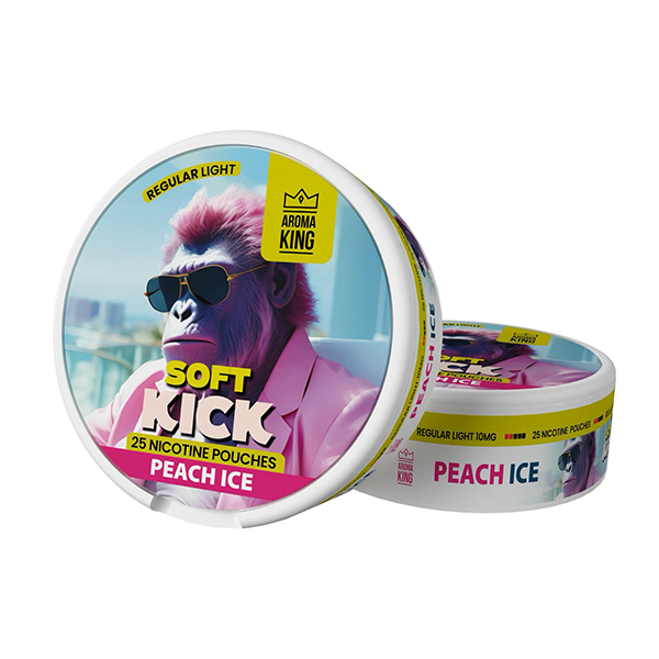 10mg Aroma King Soft Kick Nicotine Pouches - 25 Pouches - www.justgovape.co.uk