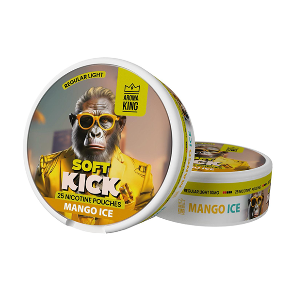 10mg Aroma King Soft Kick Nicotine Pouches - 25 Pouches - www.justgovape.co.uk