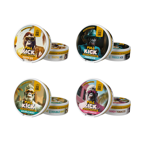 20mg Aroma King Full Kick Nicotine Pouches - 25 Pouches - www.justgovape.co.uk