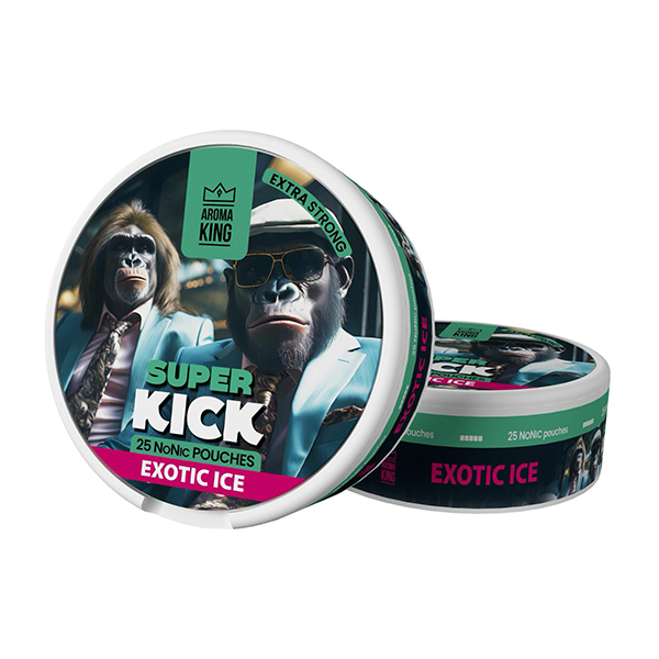 25mg Aroma King Super Kick NoNic Pouches - 25 Pouches - www.justgovape.co.uk