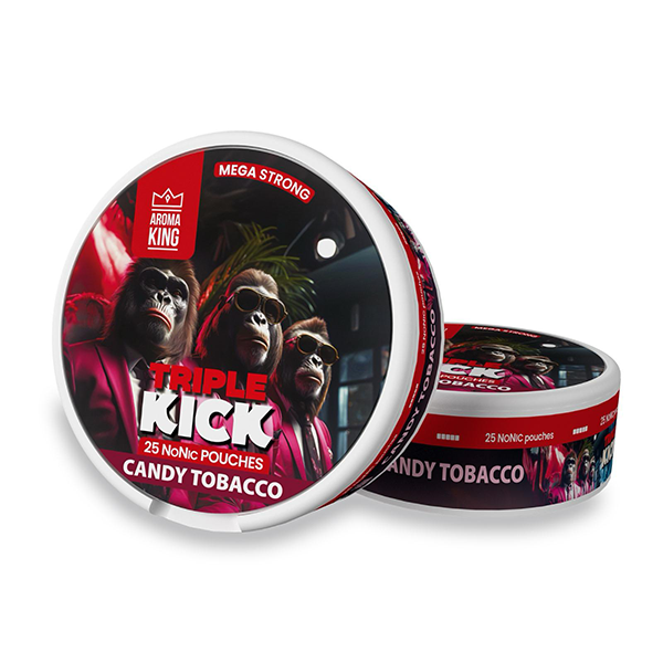 100mg Aroma King Triple Kick NoNic Pouches - 25 Pouches - www.justgovape.co.uk