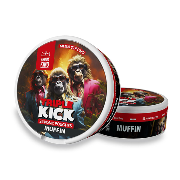 100mg Aroma King Triple Kick NoNic Pouches - 25 Pouches - www.justgovape.co.uk