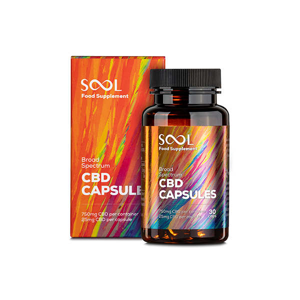 SOOL 750mg broad Spectrum Soft Gel CBD Capsules - 30 Caps (BUY 1 GET 1 FREE) - www.justgovape.co.uk