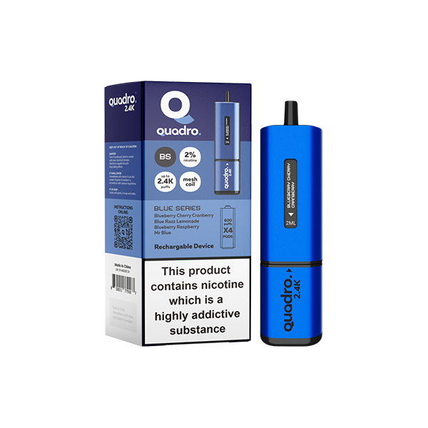 20mg Quadro 2.4K Pod Vape Kit 2400 Puffs - www.justgovape.co.uk