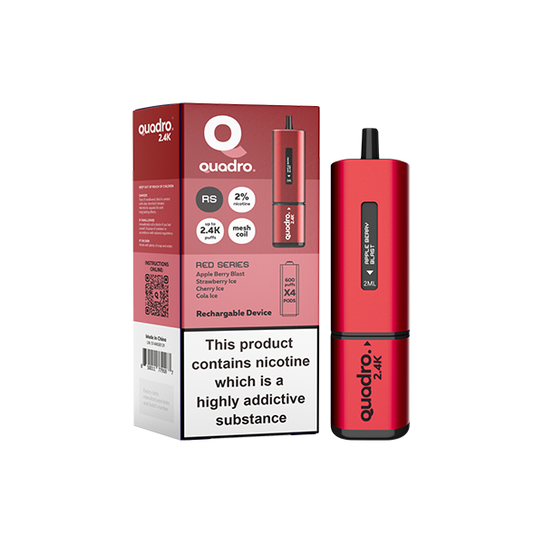 20mg Quadro 2.4K Pod Vape Kit 2400 Puffs - www.justgovape.co.uk