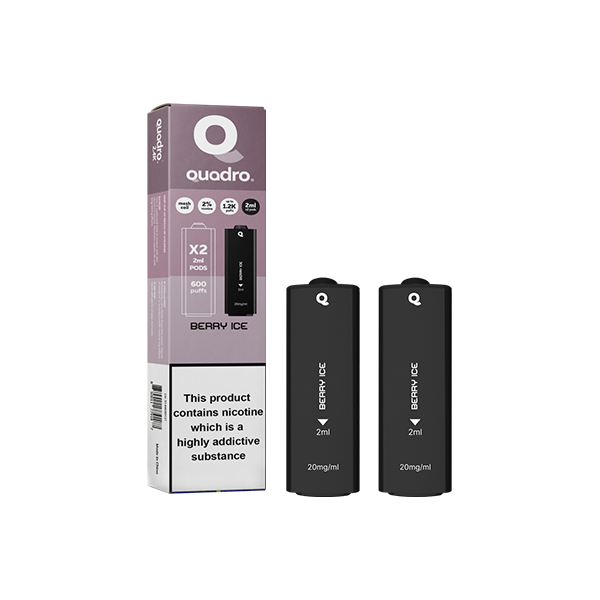 20mg Quadro 2.4k Replacement Pods - 2ml - www.justgovape.co.uk