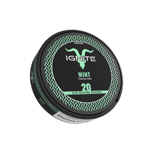 8mg Ignite Mint Slim Nicotine Pouch - 20 Pouches - www.justgovape.co.uk