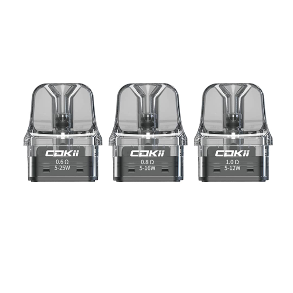 Cokii Lux Replacement Pods 3 Pack 2ml (0.6Ohm, 0.8Ohm, 1.0Ohm) - www.justgovape.co.uk